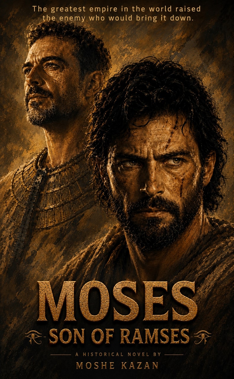 Moses book cover — Moses son of Ramses, a historical novel by Moshe Kazan